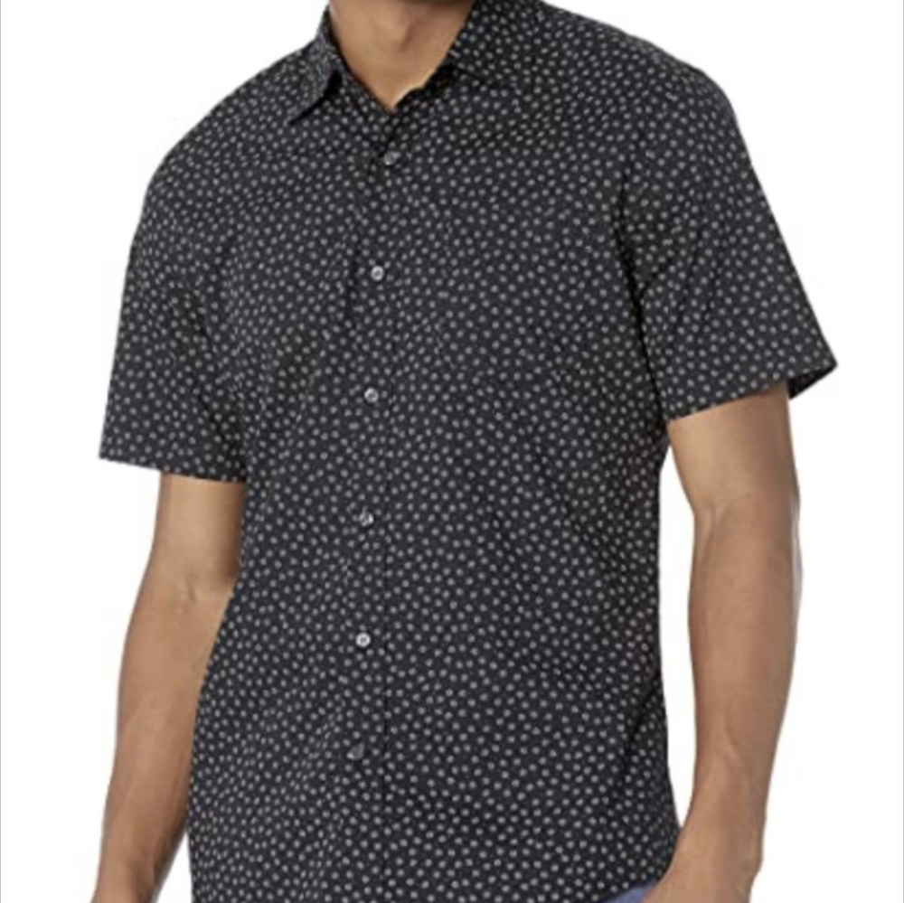 Amazon Essentials Men's Slim-Fit Short-Sleeve Print Shirt